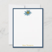 Japanse monogram van het strijkpatroon van het lan notitiekaartje (Voorkant)