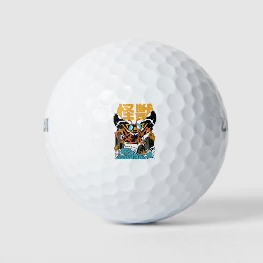 Japanse monster mot kaiju golfballen (Voorkant)