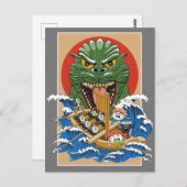 Japanse monster Sushi Lover Briefkaart (Voorkant / Achterkant)