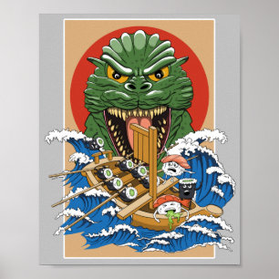 Japanse monster Sushi Lover Poster