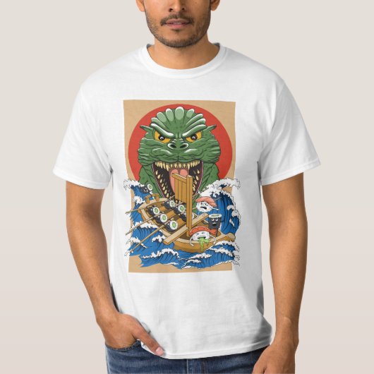 Japanse monster Sushi Lover T-shirt (Voorkant)