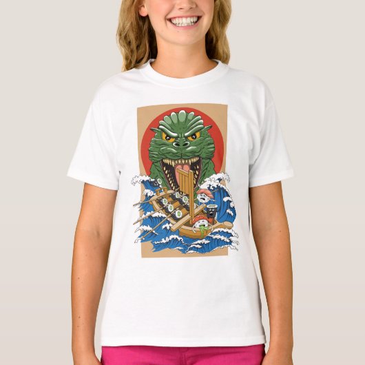 Japanse monster Sushi Lover T-shirt (Voorkant)