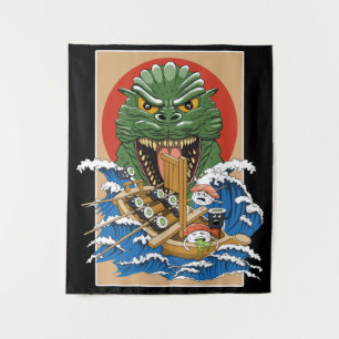 Japanse monster Sushi Lover Wandkleed