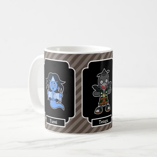 Japanse Monstertrio: Yurei, Tengu en Oni Yokai Koffiemok (Voorkant links)