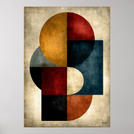 Japanse monumentale geometrische abstracte wandkun poster
