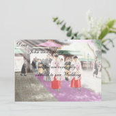 Japanse motief wieden uitnodiging (Staand voorkant)