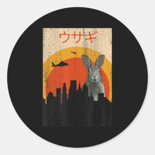 Japanse Movie Bunny Rabbit Horror Rabbit Lovers Ronde Sticker