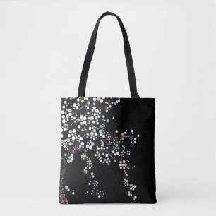 Japanse Mozaïek Kersenbloesem Zwart Tote Bag