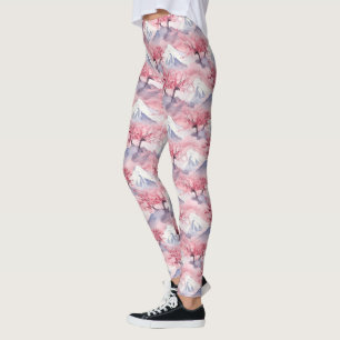 Japanse Mt Fuji Kersenbloesem Patroon Leggings