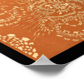  Japanse muur - Kunst rood Poster (Hoek)