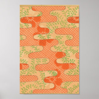 Japanse muur - Kunst rood Poster