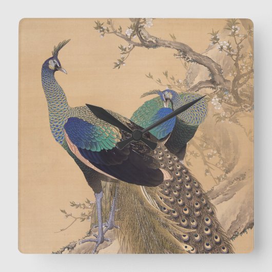 Japanse muur vierkante klok (Voorkant)