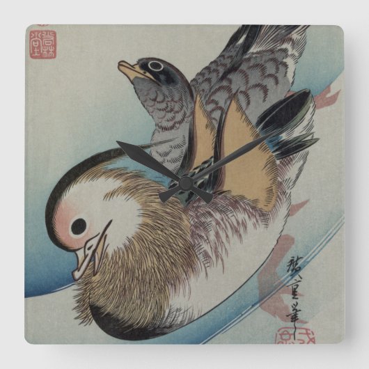 Japanse muur vierkante klok (Voorkant)