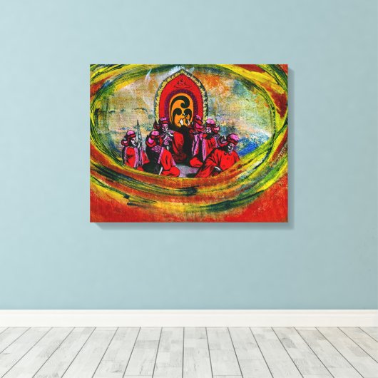 Japanse muzikanten canvas afdruk (Insitu (Houten vloer))