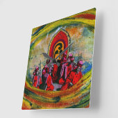 Japanse muzikanten vierkante klok (Hoek)