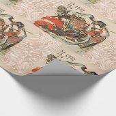 JAPANSE MYTHISCHE VOGEL MET MENSELIJK HOOFD Karyōb Cadeaupapier (Hoek)