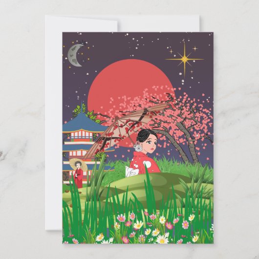 Japanse nachtjes bedankkaart (Voorkant)