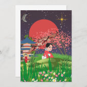 Japanse nachtjes bedankkaart (Voorkant / Achterkant)