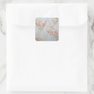 Japanse Nadeshiko Bloem Kimono Vierkante Sticker