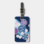 Japanse Nagarekiku Chrysanthemum Floral Bagagelabel (Voorkant verticaal)