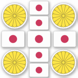 Japanse nationale symbolen / wapenschild en vlag sticker