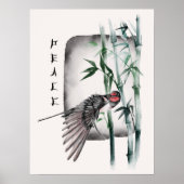 Japanse Natuur - Aziatische Waterverf - Vrede Poster (Voorkant)