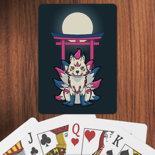 Japanse negenstaartvos - Kyubi Kitsune Pokerkaarten