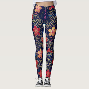 Japanse Neo-Edo Cyberpunk Sakura Naadloos Patroon Leggings