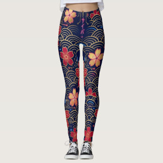 Japanse Neo-Edo Cyberpunk Sakura Naadloos Patroon Leggings