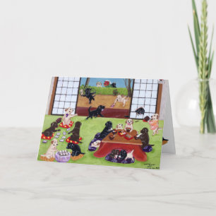 Japanse Nieuwjaarsdag Labradors Feestdagen Kaart