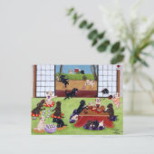 Japanse Nieuwjaarsdag Labradors Feestdagenkaart (Staand voorkant)