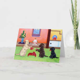 Japanse nieuwjaarslabradors 2 feestdagen kaart