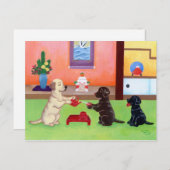 Japanse nieuwjaarslabradors 2 feestdagenkaart (Voorkant / Achterkant)