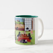 Japanse nieuwjaarslabradors tweekleurige koffiemok (Voorkant rechts)