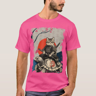 Japanse Ninja-kunst en Japan Samurai Kat Schildpad T-shirt