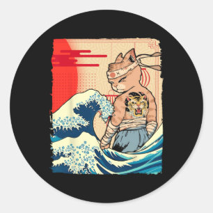 Japanse Ninja kunst en Japanse karate Ronde Sticker