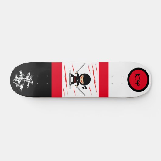 Japanse Ninja Monogrammed Skateboard (Horizontaal)