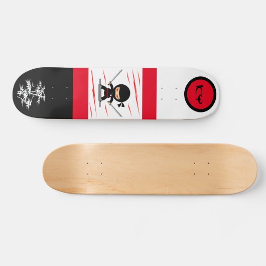 Japanse Ninja Monogrammed Skateboard (Horizontaal)