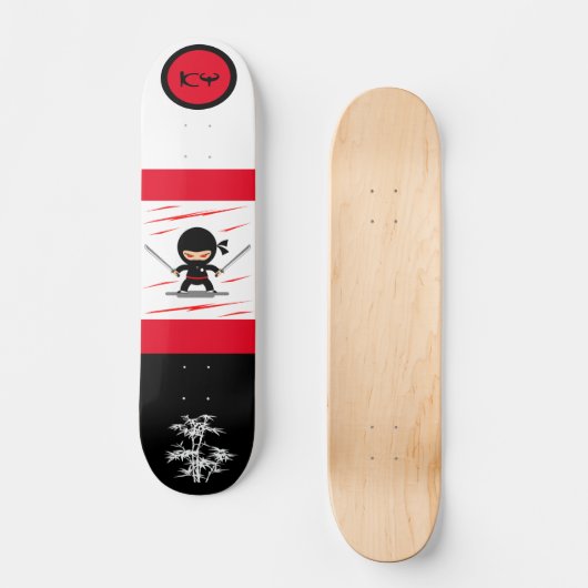 Japanse Ninja Monogrammed Skateboard (Voorkant)