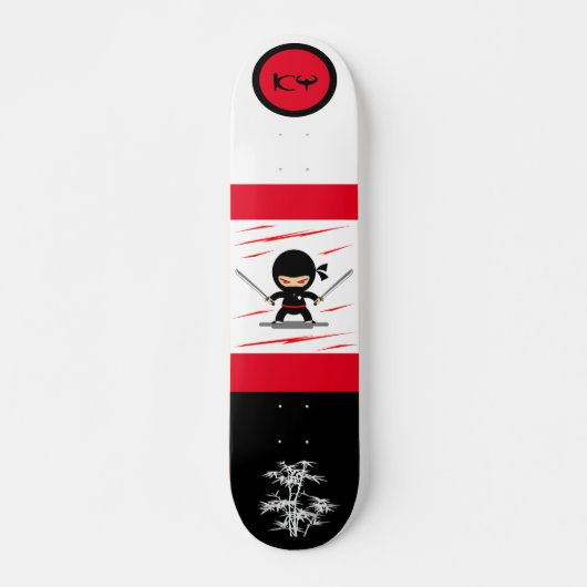 Japanse Ninja Monogrammed Skateboard (Voorkant)
