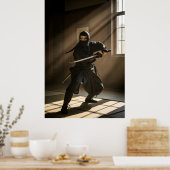 Japanse Ninja Schaduw Krijger Poster (Keuken)