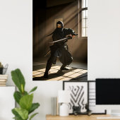 Japanse Ninja Schaduw Krijger Poster (Thuiskantoor)