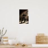 Japanse Ninja Schaduw Krijger Poster (Keuken)
