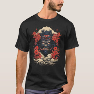 Japanse No Mask Demon Tengu Mask Art T-shirt