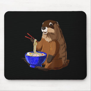 Japanse Noedels Kawaii Ramen Kom Funny Groundhog Muismat