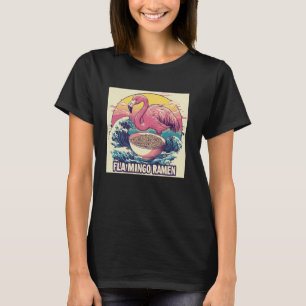 Japanse noedels Sunset Wave Art Wildlife Flamingo T-shirt