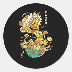 Japanse Noodles Ra Dragon Soep Otaku Foodie Ronde Sticker