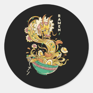 Japanse Noodles Ra Dragon Soep Otaku Foodie Ronde Sticker