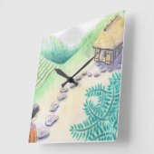 Japanse nostalgische "Furusato"-thuisbasis Vierkante Klok (Hoek)