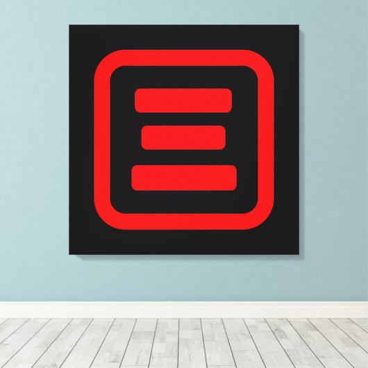 Japanse nummer drie 三 【 San 】 Kanji Canvas Afdruk (Insitu (Houten vloer))